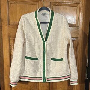 IVY Storehouse VTG Tweed Varsity Preppy Lined Jacket W/Pockets Sz Lg-EUC